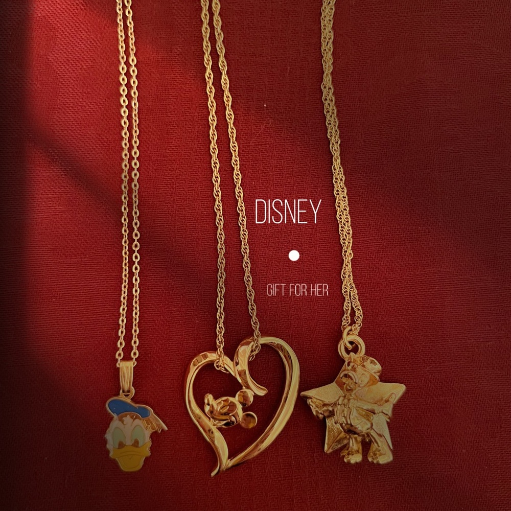 Disney Necklace Combo Mickey Mouse Donald Duck. Made in Japan and Taiwan